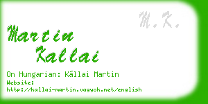 martin kallai business card