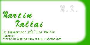 martin kallai business card